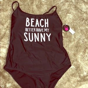 Black And White One Piece Swimsuit